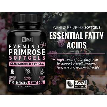 Evening Primrose Oil Capsules for Women – 1300mg GLA Boost