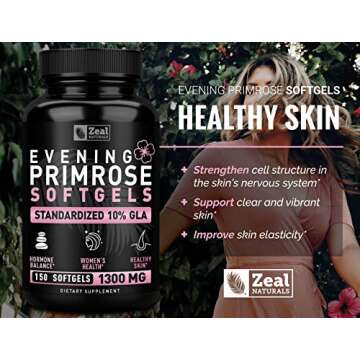 Evening Primrose Oil Capsules for Women – 1300mg GLA Boost