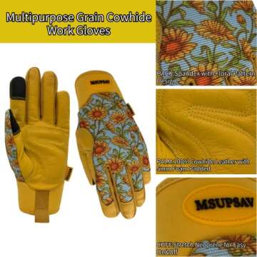 MSUPSAV Women’s Gardening Gloves with Touchscreen Feature