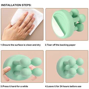 PIMUWPU Silicone Shower Holders, Waterproof self Adhesive Hook for Toothbrush Razor and Small Items, Multi-Function Hooks for Kitchen Office and Bathroom(Black)