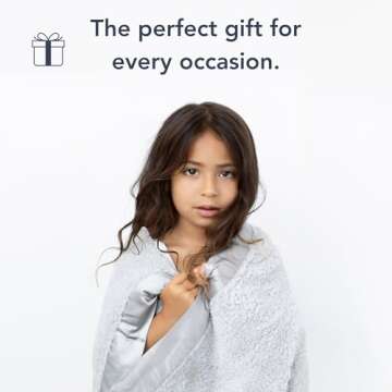 Little Giraffe Chenille Blanket Silver - Plush Comfort