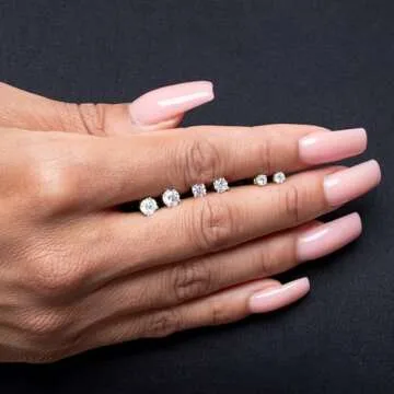 Solitaire Lab Grown Diamond Stud Earrings in 14k Gold