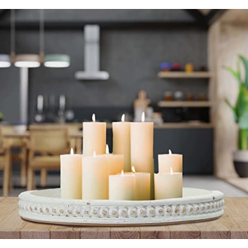 Creative Co-Op White Decorative Wood Tray for Home Decor