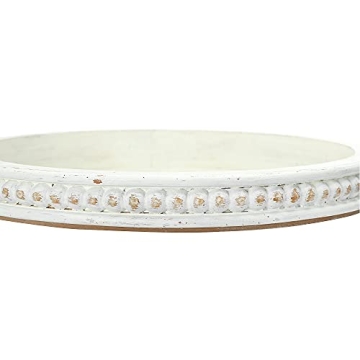 Creative Co-Op White Decorative Wood Tray for Home Decor
