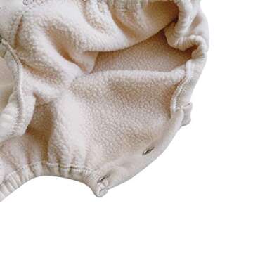 famuka Baby Boy/Girl Sweatshirt Romper Long Sleeve Bear Bodysuit (Beige, 9-12 Months)