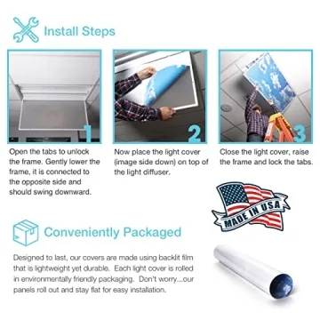 OCTO LIGHTS Fluorescent Light Covers - Reduce Glare & Enhance Style