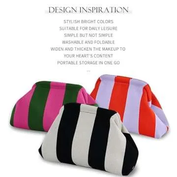 DIHKLCIO Clutch Purses for Women Summer Beach Woven Crochet Handbag Dumpling Striped Ruched Cloud Purse colorblock Evening Bag yellow red