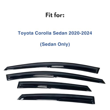 IG Window Visor for Toyota Corolla Sedan 2020-2024, Mugen Style Rain Guard Tape-On Extra Durable Sun...