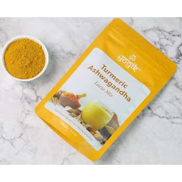 Go-Yogik Golden Milk with Turmeric Ashwagandha Ginger Black Pepper Ceylon Cinnamon Latte Mix - 50 Servings / 3.5oz | Caffeine Free, Gluten Free, Vegan, Unsweetened, No Additives