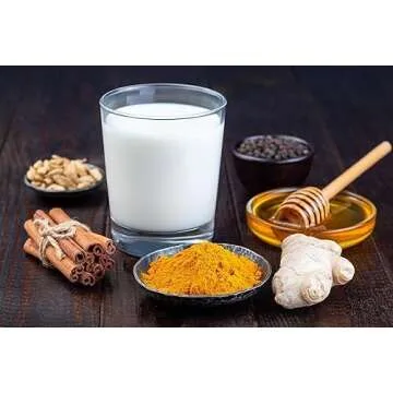 Go-Yogik Golden Milk with Turmeric Ashwagandha Ginger Black Pepper Ceylon Cinnamon Latte Mix - 50 Servings / 3.5oz | Caffeine Free, Gluten Free, Vegan, Unsweetened, No Additives