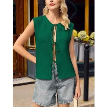Yousify Women’s Front Tie Sweater Vest - Stylish & Versatile