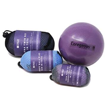Yoga Tune Up Set of Various Ball Sizes and Colors - Original Tune up Balls, Plus Balls, Alpha Twins Set and Coregeous Ball Packaged in a Black Backpack Tote