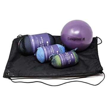 Yoga Tune Up Set of Various Ball Sizes and Colors - Original Tune up Balls, Plus Balls, Alpha Twins Set and Coregeous Ball Packaged in a Black Backpack Tote
