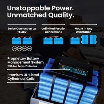 100Ah 12V GC2 Lithium-Ion (LiFePO4) RV, Marine, Solar, & Off Grid Battery - Internal BMS, High & Low Temperature Protection - Battle Born Batteries