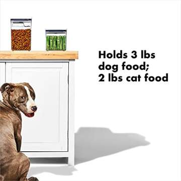 OXO Good Grips Pet POP Container – 2.8 Qt/2.6 L |Ideal for up to 3lbs of Dog Food or 2lbs of Cat Food | Airtight Storage Container | BPA Free