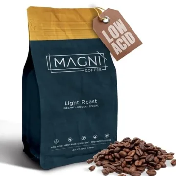Magni Coffee Whole Beans - Light Roast Low Acid Single Origin Organic - 12 Oz