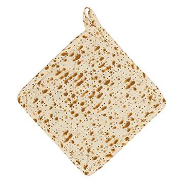 The Kosher Cook Pesach Pot Holder - Matzah Print Design - 100% Cotton - Passover Seder and Kitchen T...