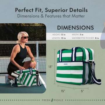 Fresh Pickle Lola Pickleball Tote - Designer Series Pickleball Bag for Women | Premium Pickleball Accessories for Women, Fashion-Forward Pickleball Bags, Chic and Durable Pickle Ball Bags