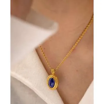 IBARA Women Gold Necklace Sun Crescent Moon Star Evil Eye Lock Lovely Heart Flower Butterfly Pearl P...