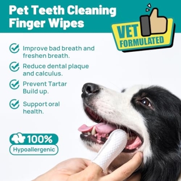 SmileDenX Dental Wipes for Dogs & Cats - 50 Pcs Easy Care