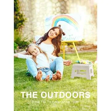 Dyforce Folding Step Stool 9", Kids Step Stool, Heavy Duty Step Stools for Adults, Compact Foot Stools, Light-Weight Toddler Step Stool for Kitchen, Bathroom, Holds Up to 300 lbs (White)