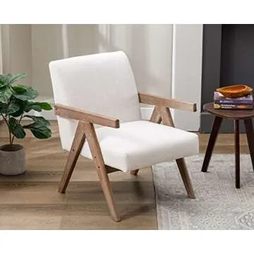 Kmax Neutral Beige Accent Chair for Cozy Living Spaces