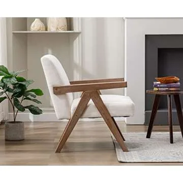 Kmax Neutral Beige Accent Chair for Cozy Living Spaces