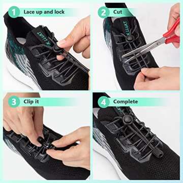 5 Pairs Elastic tieless Shoe Laces for sneakers , Strong Lock , One Size Fits All for Kids and Adult...