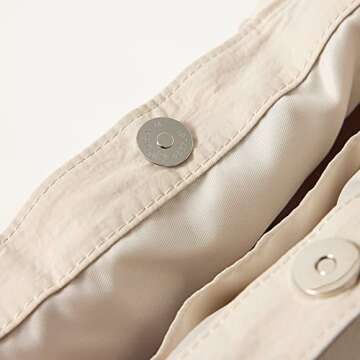 VAKAER Tote Bag for Women, 18L Side Cinch Shopper Handbag, Large Hobo Handbag, Lightweight Shoulder Bags for Work, Gym, Workout, Travel (Beige)