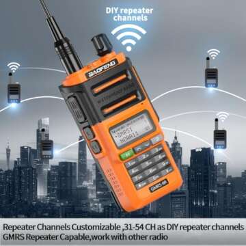 Baofeng GMRS-9R GMRS Radio Handheld 5W Rechargeable Two Way Radio for Adults,Waterproof IP67, NOAA Scanning&Receiving,GMRS Repeater Capable