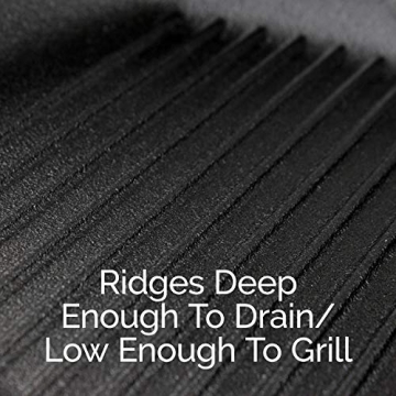 Fresh O2 Cast Iron Skillet - 12 Inch Grill Pan for Cooking