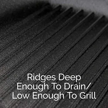 Fresh O2 Cast Iron Skillet - 12 Inch Grill Pan for Cooking