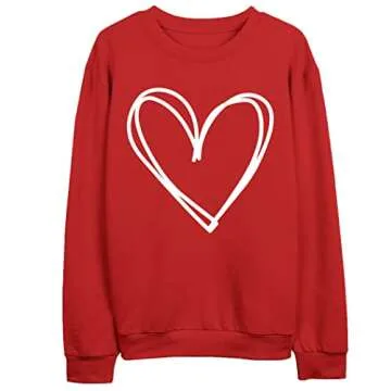 Charming LHBNK Valentine Sweatshirt with Heart Graphic
