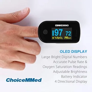 CHOICEMMED OLED Finger Pulse Oximeter - Accurate Blood Oxygen Monitor