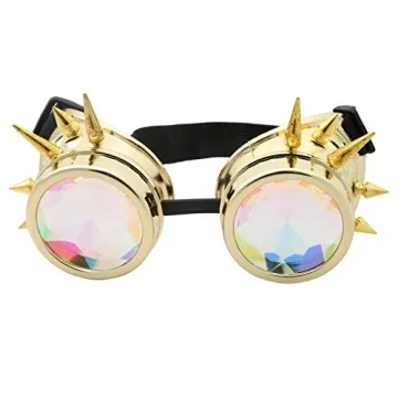 Kaleidoscope Goggles Vintage Steampunk Rave Rainbow Glasses