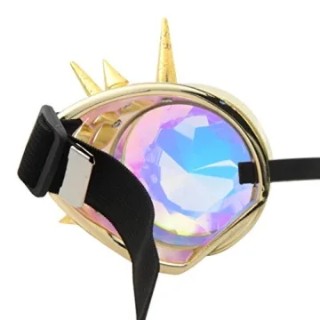 Kaleidoscope Goggles Vintage Steampunk Rave Rainbow Glasses