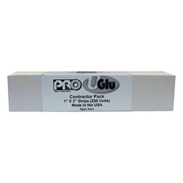 Pro Tapes UGlu 1" x 3" Adhesive Strips Clear - 250 Pack