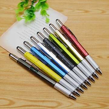 TDOR Screwdriver Pen Pocket Multi-Tool â€“ Multi-Functional & Sturdy Aluminum DIY Tool, with Screwdriver, Stylus, Bubble Level, Ruler & Phillips Flathead Bit, Unique Gift Idea
