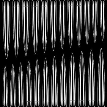 Extra Long Stiletto Nail Tips, Rosy Finch 120Pcs XXL Clear Nail Tips for Acrylic Nails Full Straight Nail Tip