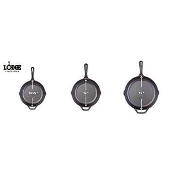 Lodge Seasoned Cast Iron Skillet with Tempered Glass Lid (15 Inch) - Cast Iron Frying Pan with Lid Set