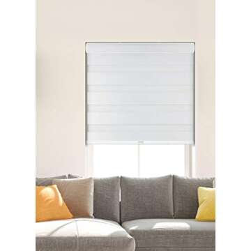 ARLO BLINDS Cordless Room Darkening Zebra Roller Shades 31.5" W x 60" H, White Horizontal Window Bli...