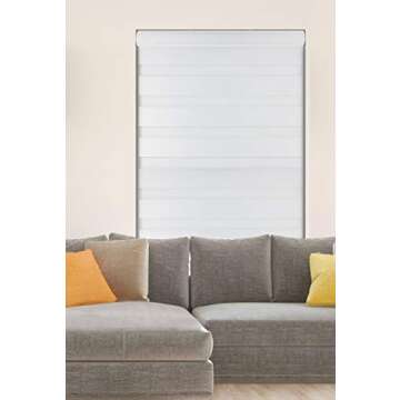 ARLO BLINDS Cordless Room Darkening Zebra Roller Shades 31.5" W x 60" H, White Horizontal Window Blinds