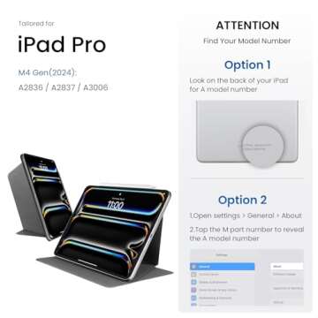 tomtoc iPad Pro Detachable Folio Case for 2024 New 11 Inch iPad Pro M4 Only, Separable Slim Protective Panel & 4-Modes with Ultra-Light Fiberglass Material, Support Apple Pencil Pro & Auto Wake/Sleep