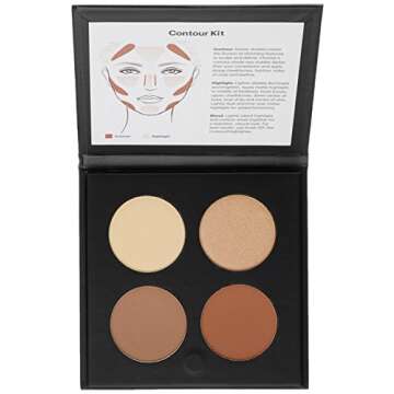 Glo Skin Beauty Contour Kit | Illuminate and Brighten, Blendable and Buildable Contouring Palette, (Dark)