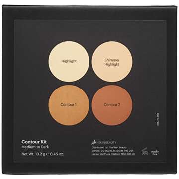 Glo Skin Beauty Contour Kit | Illuminate and Brighten, Blendable and Buildable Contouring Palette, (Dark)