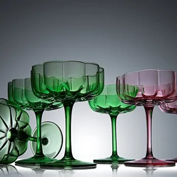 Khen Flower Vintage Wavy Glass Coupes for Every Occasion