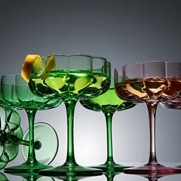 Khen Flower Vintage Wavy Glass Coupes for Every Occasion