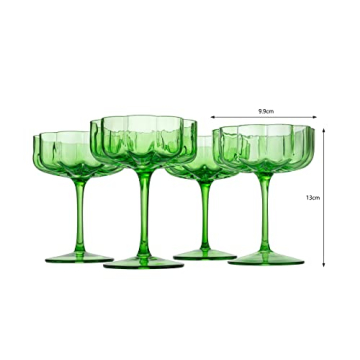 Khen Flower Vintage Wavy Glass Coupes for Every Occasion
