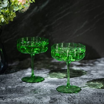 Khen Flower Vintage Wavy Glass Coupes for Every Occasion