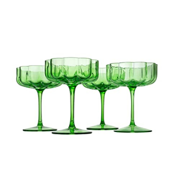 Khen Flower Vintage Wavy Glass Coupes for Every Occasion